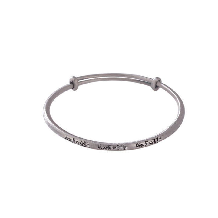 Pulsera de amor Om Mani Padme Hum de plata de ley 999 tibetana con Buddha Stones