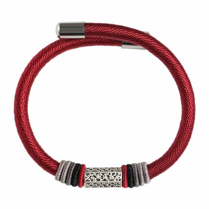 Pulsera de hilo rojo de la paz de Om Mani Padme Hum de plata de ley 925 con Buddha Stones