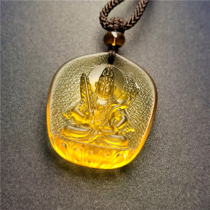 Buddha Stones zodiaco chino Buda Natal bendición Liuli cristal compasión COLLAR COLGANTE - Bodhisattva Buey/Tigre-Vacío - image 7