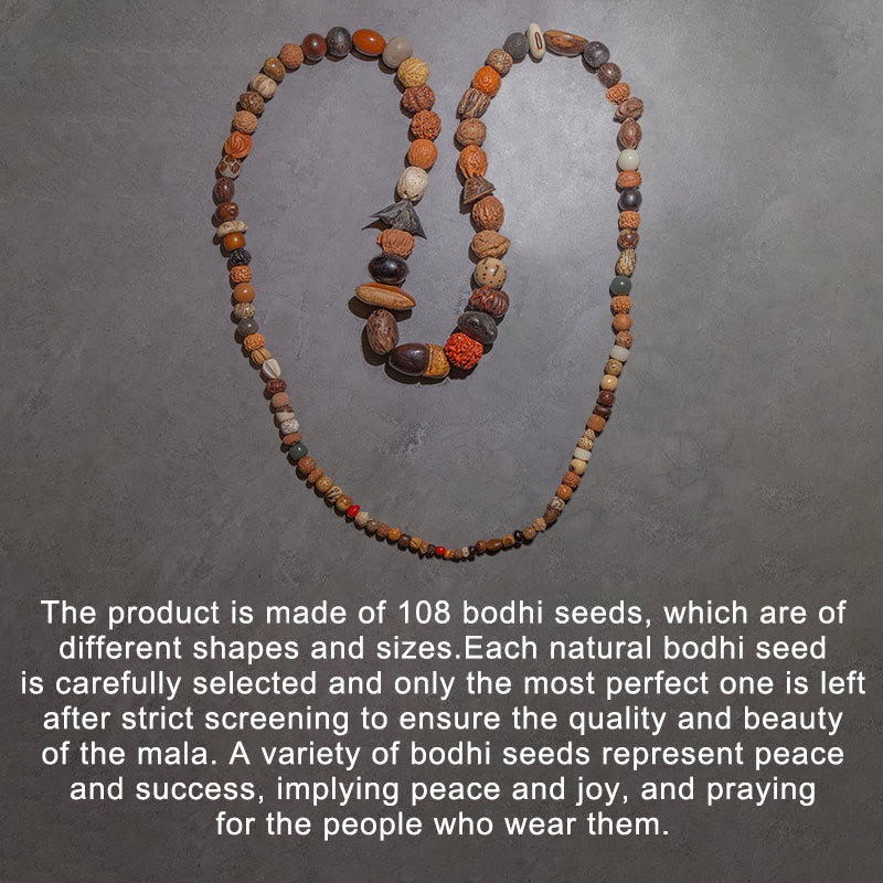Buddha Stones 108 cuentas de Mala, semilla de Bodhi, pulsera de suerte y riqueza, Mala de muñeca