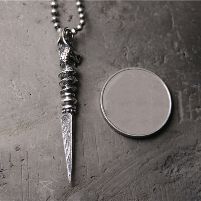 ❗❗❗Una venta flash: colgante de collar de protección Dorje Vajra con diseño del Año del Dragón de plata de ley 925 con Buddha Stones