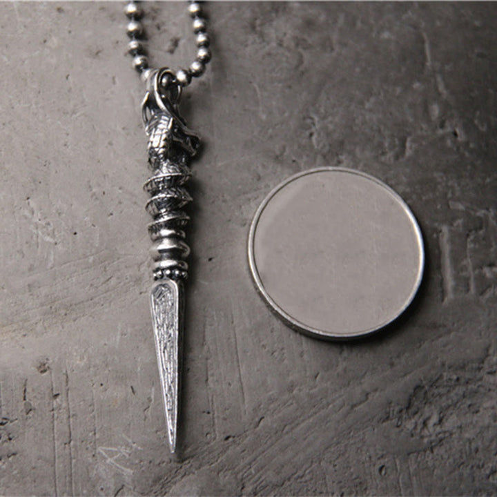 ❗❗❗Una venta flash: colgante de collar de protección Dorje Vajra con diseño del Año del Dragón de plata de ley 925 con Buddha Stones