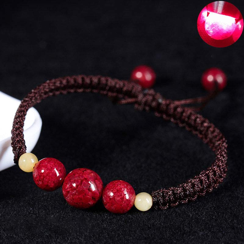 Pulsera de hilo rojo con bendición de cinabrio de Buddha Stones para niños