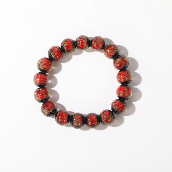Pulsera de la riqueza de la suerte con cuentas de cristal Liuli clásicas tibetanas de Buddha Stones