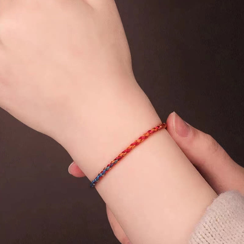 Pulsera para niño y adulto con Buddha Stones, hecha a mano, con cuerda colorida y suerte