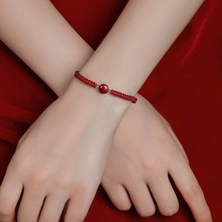 Pulsera de hilo rojo con cuentas de cinabrio de la suerte, Buddha Stones
