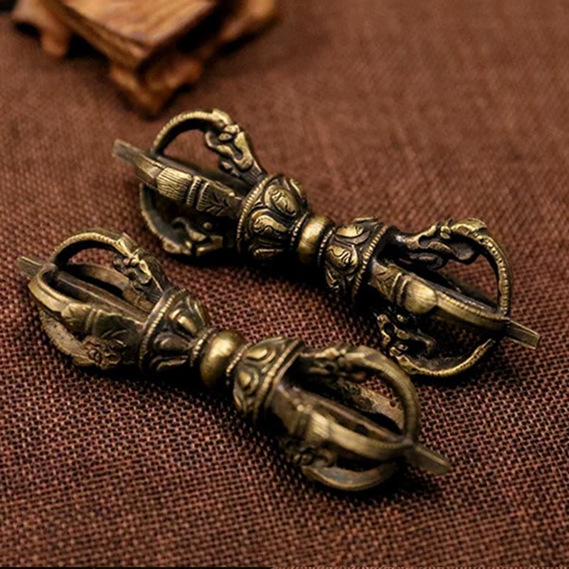 Buddha Stones hechas a mano Nepal cinco puntas tres puntas Vajra Dorje fuerza decoración de cobre