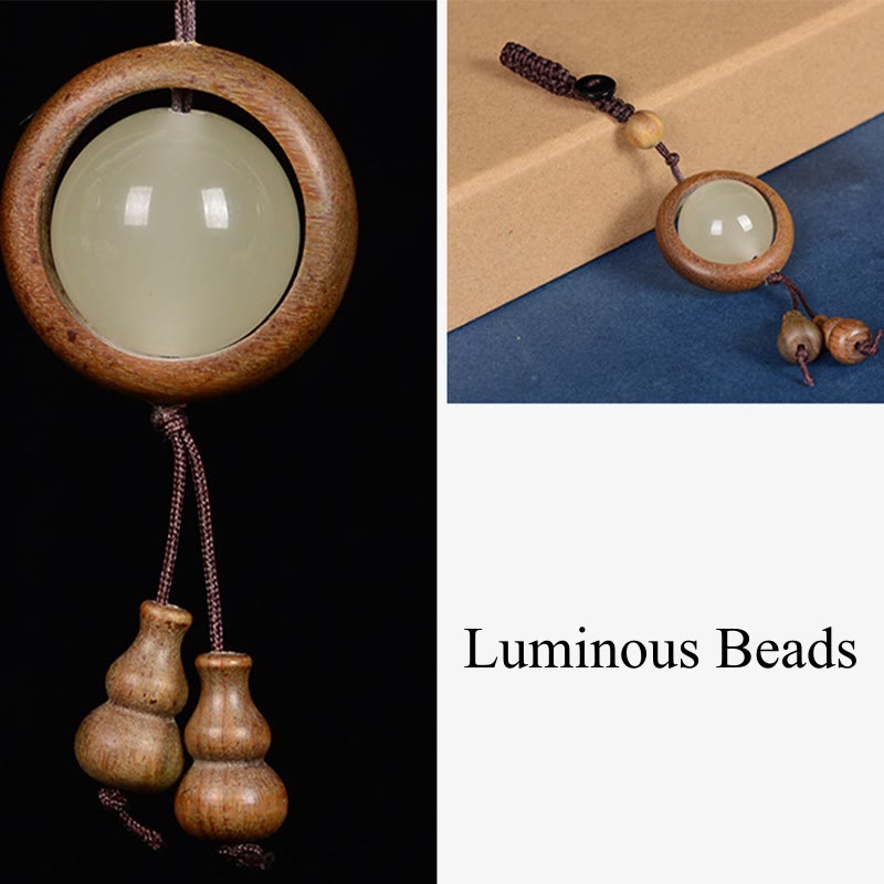 Buddha Stones, sándalo rojo, madera de ébano, sándalo verde, cuentas luminosas de la suerte, calabaza, llavero de la paz
