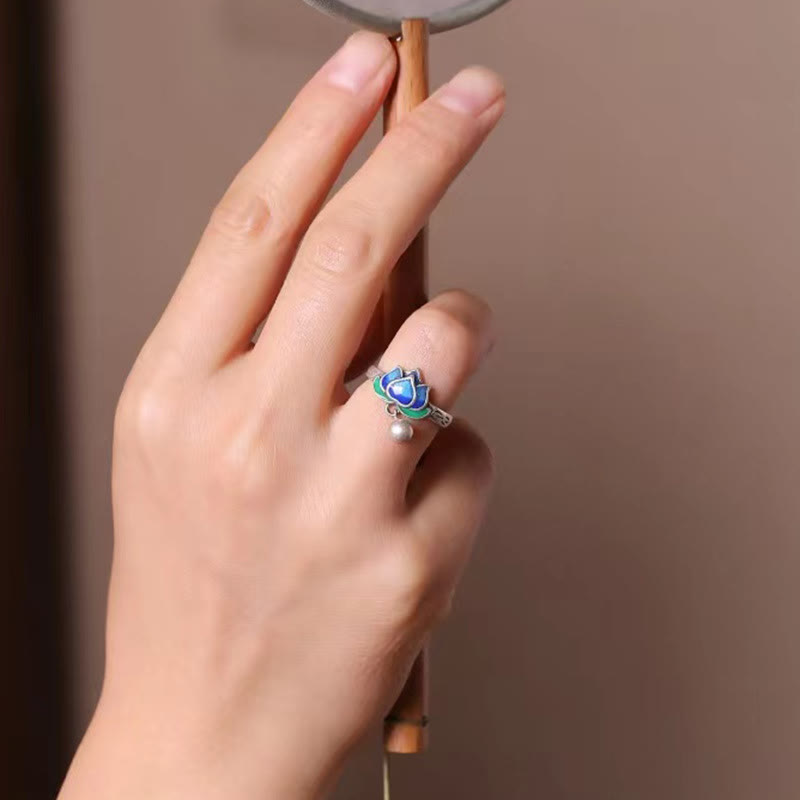 Anillo de iluminación con patrón de flor de loto de Buddha Stones