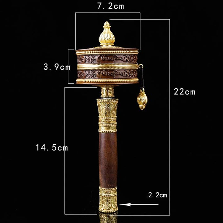 Rueda de oración tibetana Seis palabras verdaderas Decoración de equilibrio de cobre - image 12