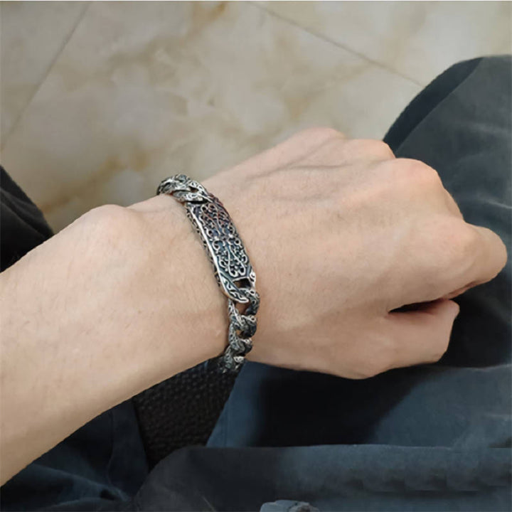 Pulsera curativa grabada con patrones vintage de Buddha Stones