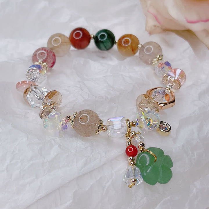 Pulsera de la suerte con cuentas de flores de aventurina verde, Buddha Stones - image 3