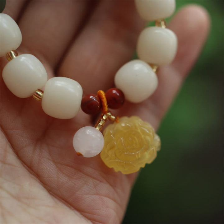 Pulsera de la paz del loto del ámbar de la semilla de Bodhi del gradiente de las Buddha Stones