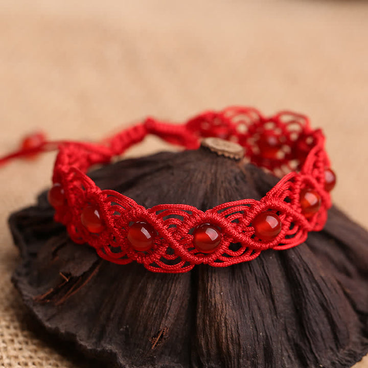 Pulsera Hilo Rojo Confianza Ágata Roja Piedras Buddha Stones