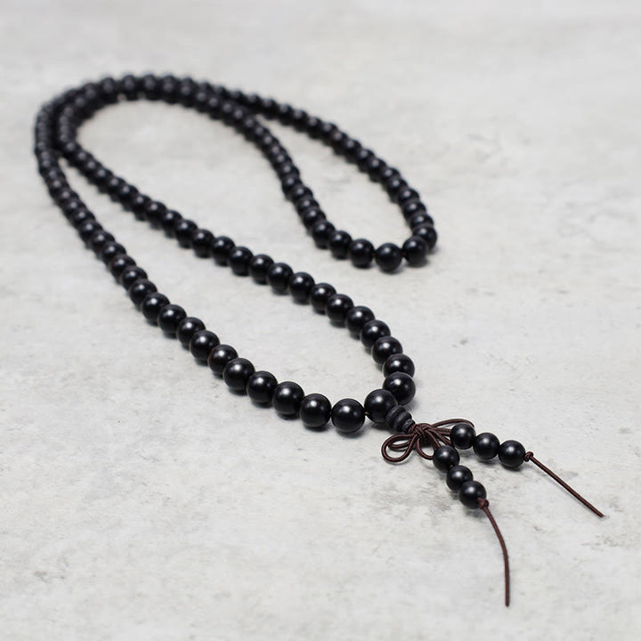 Pulsera de cuentas de Mala con Buddha Stones , 108, oración, meditación, sándalo, elástica - image 10