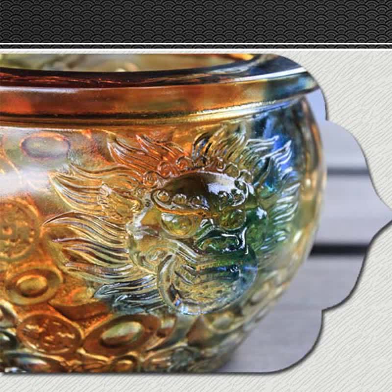 Pieza de arte hecha a mano de Liuli Crystal Treasure Bowl para decoración del hogar