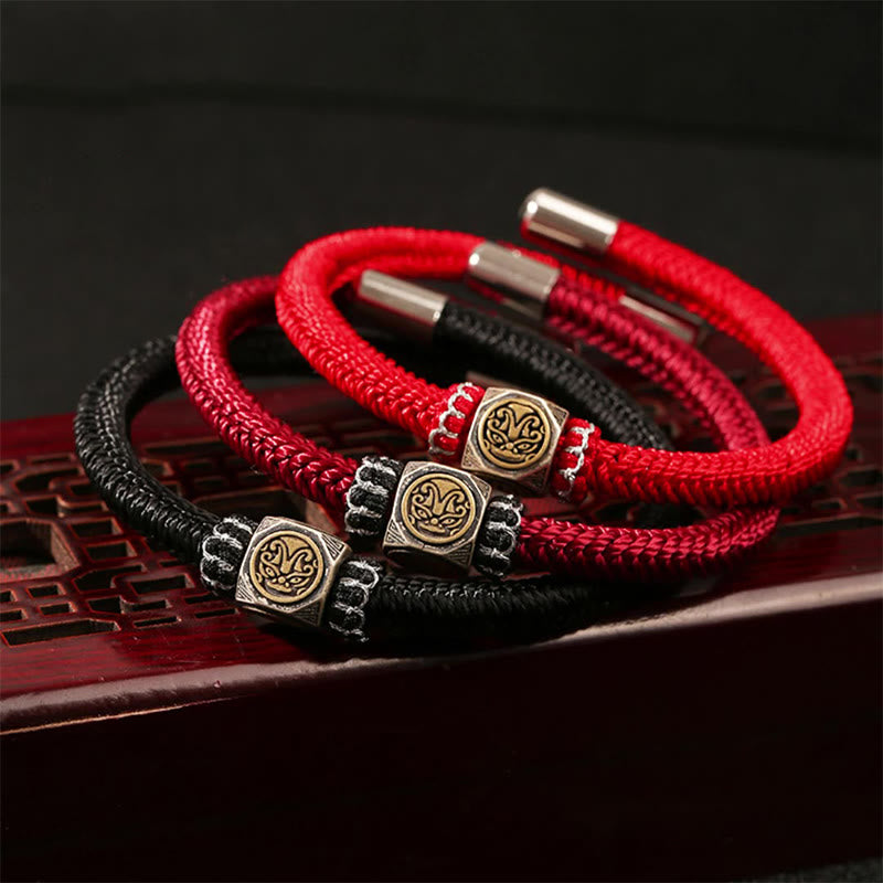 Pulsera de plata de ley 925 con Buddha Stones , nudo perfecto, nudo King Kong, fuerza de la fe