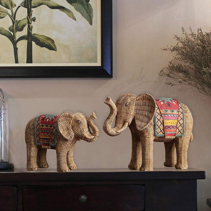 Elefante Resina Sabiduría Riqueza Decoración Del Hogar
