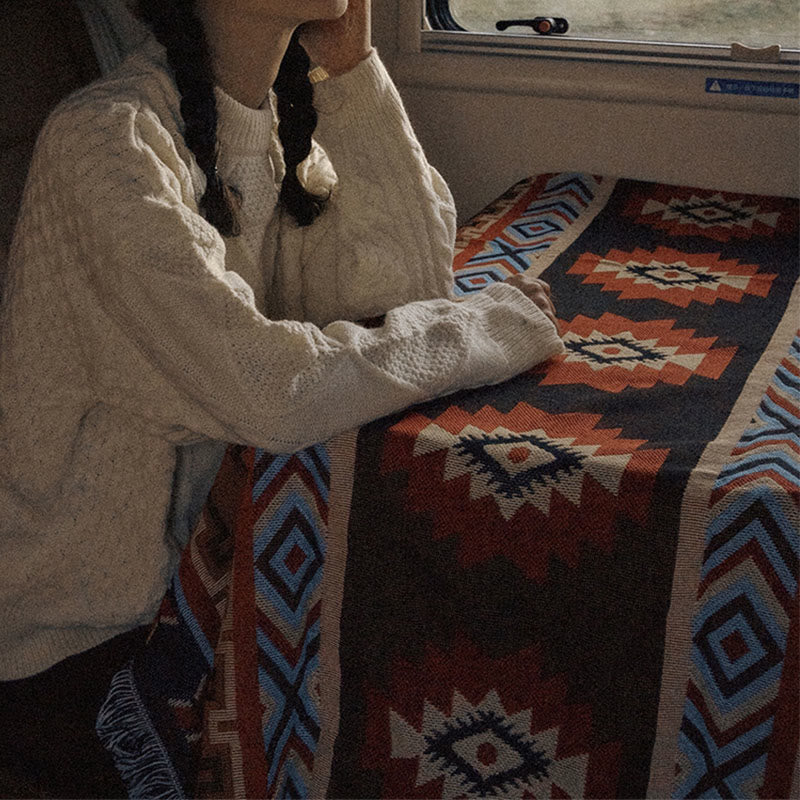 Manta de cama para oficina en casa, cómoda, cálida y geométrica