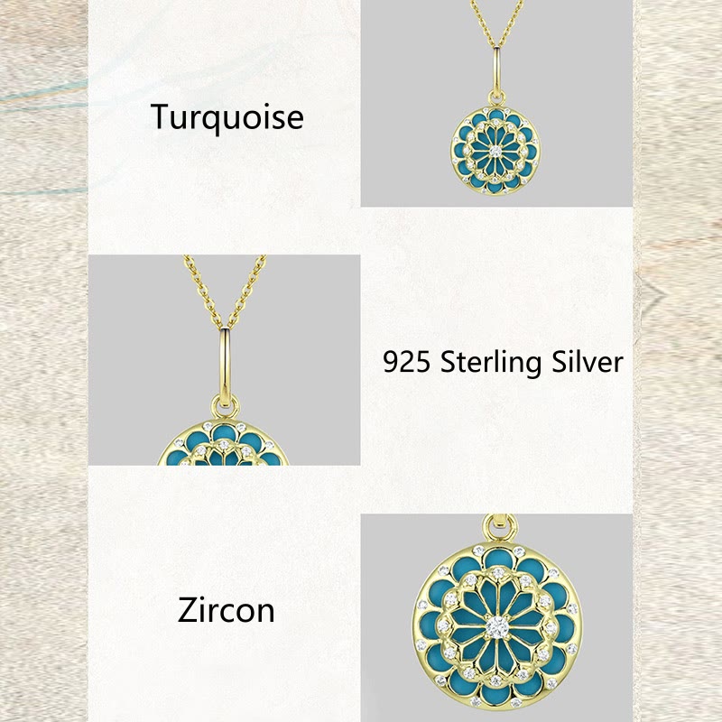 Colgante de plata de ley 925 con Buddha Stones , redondo, turquesa, circonita, protección, fuerza