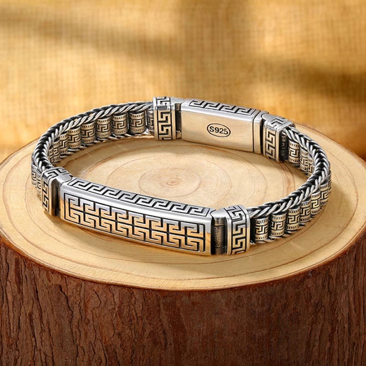 Pulsera giratoria con diseño de líneas vintage de Buddha Stones