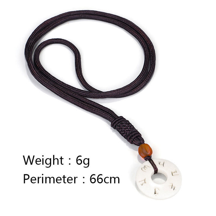 Colgante de collar de protección grabado con Buddha Stones, fruta de marfil, Om Mani Padme Hum - image 9