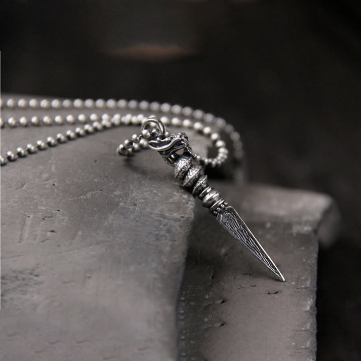 ❗❗❗Una venta flash: colgante de collar de protección Dorje Vajra con diseño del Año del Dragón de plata de ley 925 con Buddha Stones