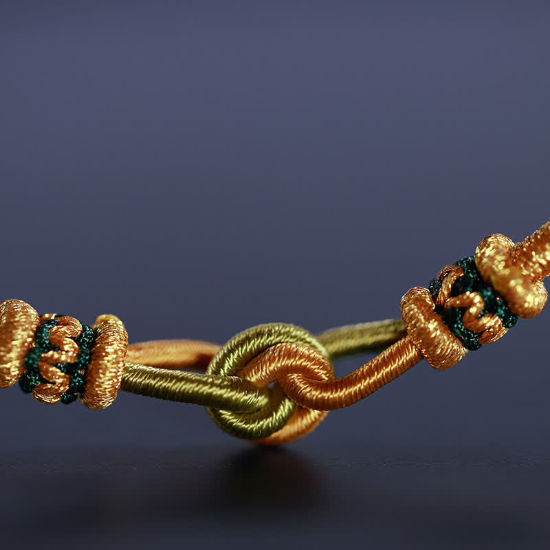 Pulsera de hilo trenzado con Buddha Stones, hecha a mano, anudada, fuerza de la fe