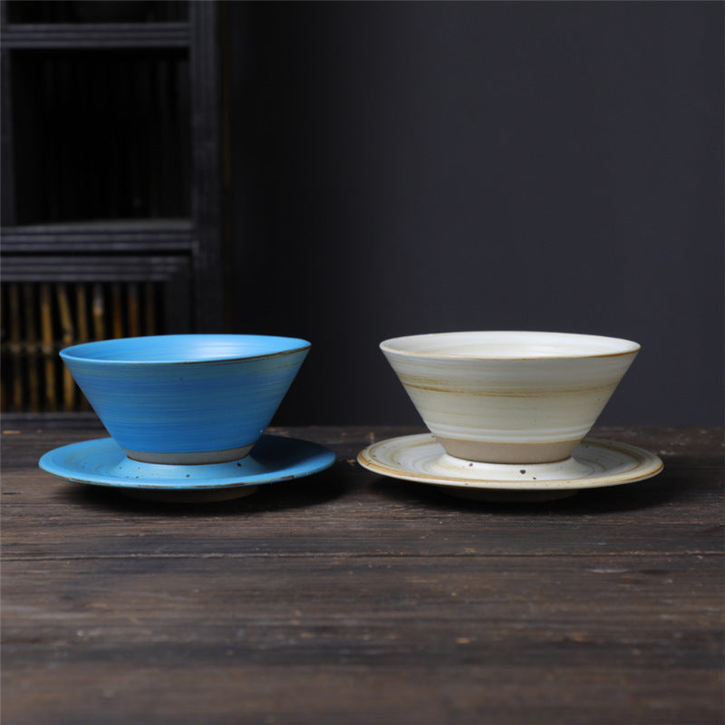 Taza de café de cerámica con diseño de planeta de Buddha Stones, taza de café y té de cerámica rugosa con platillo