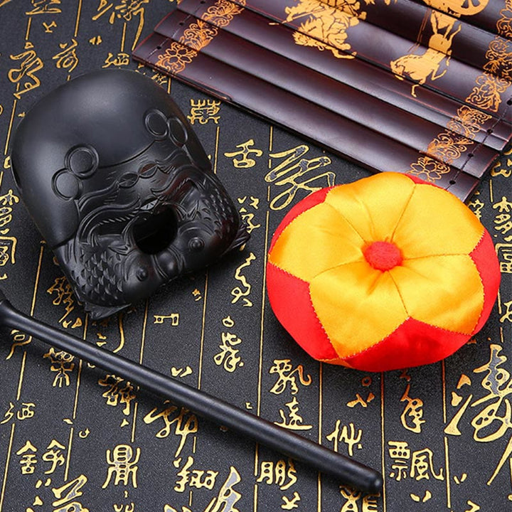 Patrón Pez Koi Templo Budista Mindfulness Mokugyo Tambor Pez Madera