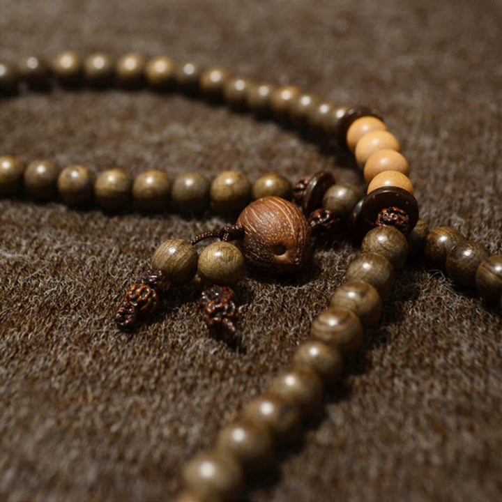 Pulsera Mala con dije de protección de sándalo tibetano