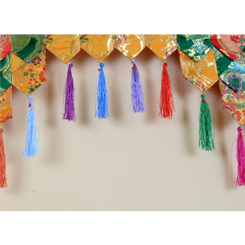 Cortina colgante tibetana de cinco colores, cortina de meditación curativa para altar de oración
