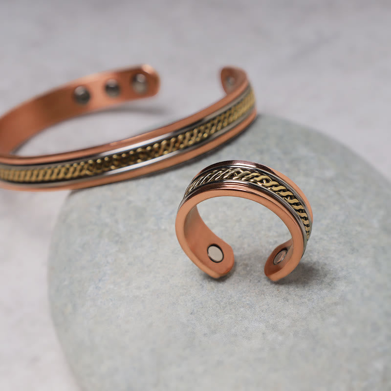 Brazalete ajustable con equilibrio de cobre magnético de Buddha Stones