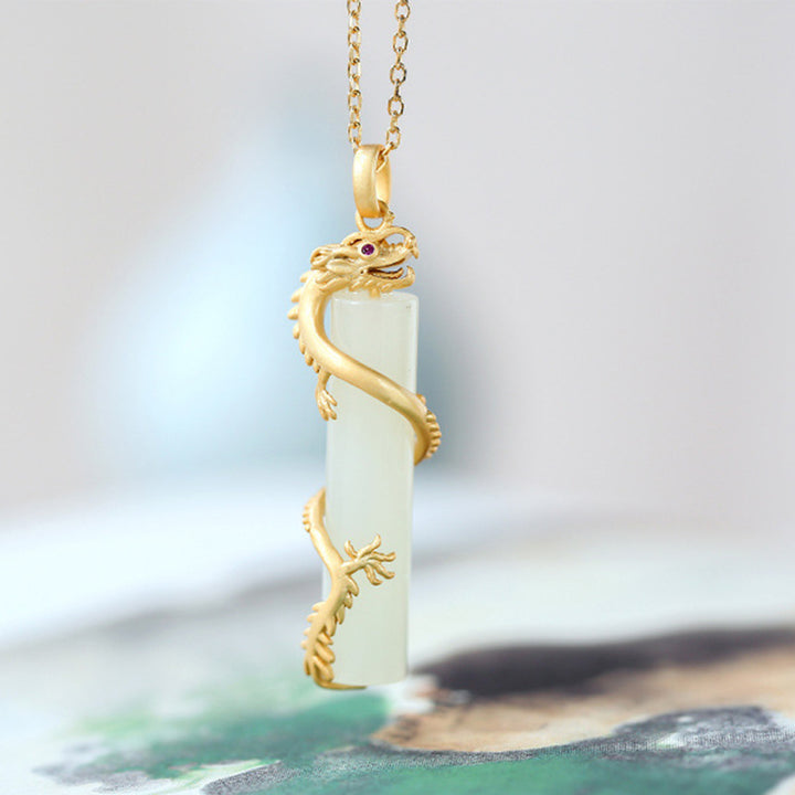 Colgante de collar de protección de cobre con Buddha Stones , dragón de Jade y Fénix - image 4