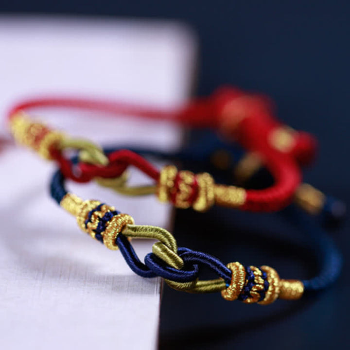 Pulsera de hilo trenzado con Buddha Stones, hecha a mano, anudada, fuerza de la fe