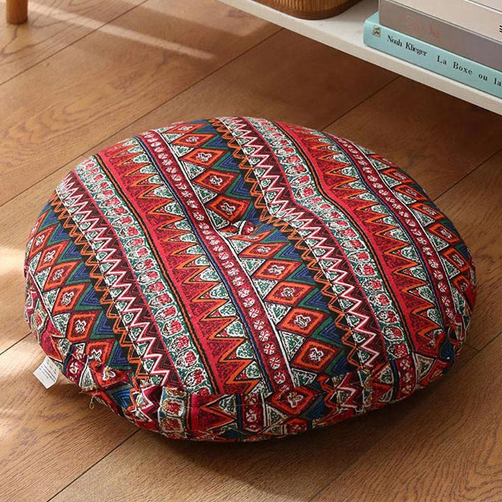 Cojín de lino con diseño simple de loto y Buddha Stones para meditación, decoración para el hogar y la sala de estar.