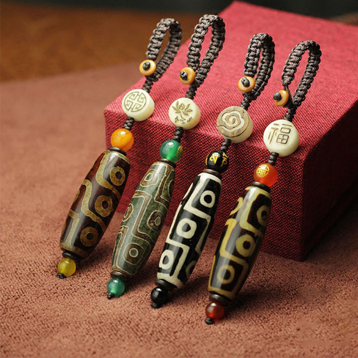 Buddha Stones tibetanas de nueve ojos, cuentas Dzi, decoración de riqueza