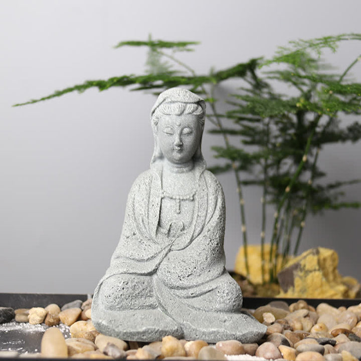 Buddha Stones Estatua de Avalokitesvara Bendición Decoración del hogar