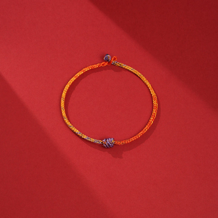 Pulsera de cuerda trenzada roja de oro púrpura colorida hecha a mano con Buddha Stones