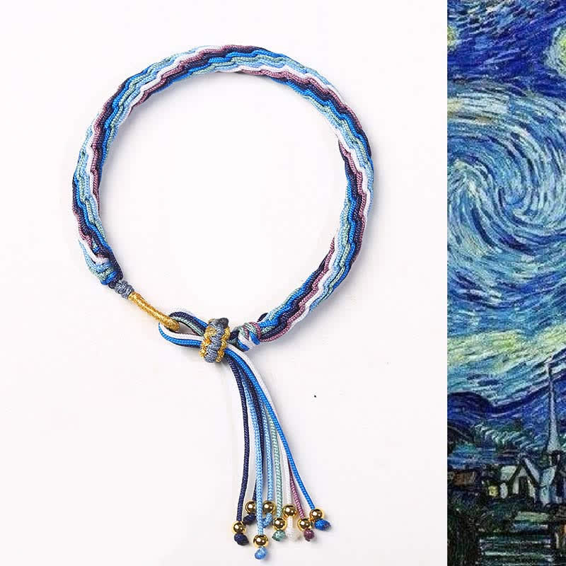 Pulsera trenzada de protección de cuerda de suerte con nudo de reencarnación