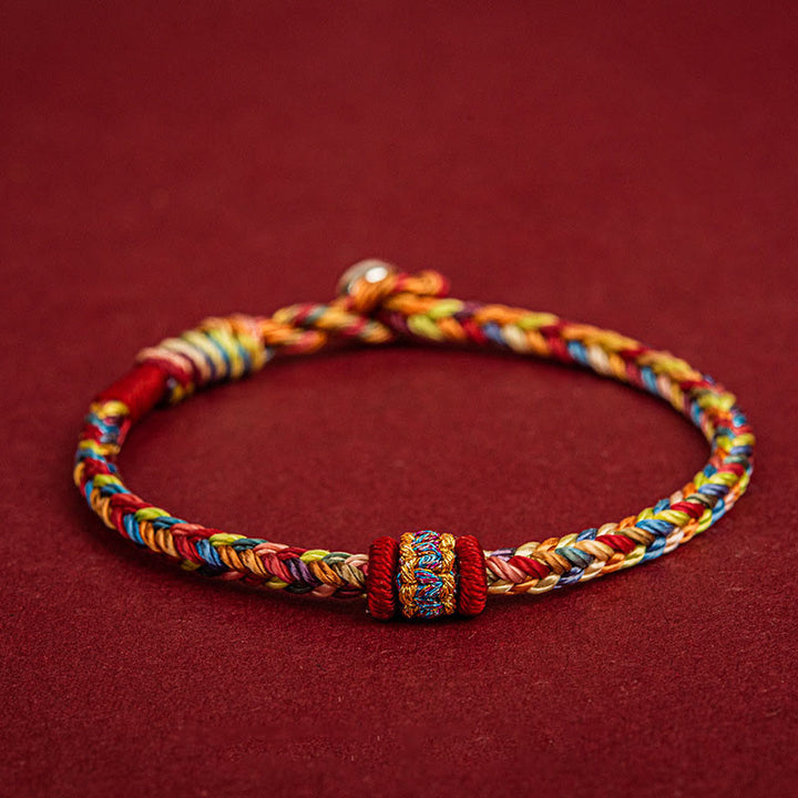 Pulsera hecha a mano con Buddha Stones para niños y adultos, pulsera colorida de la suerte del Festival del Barco del Dragón, cuerda colorida