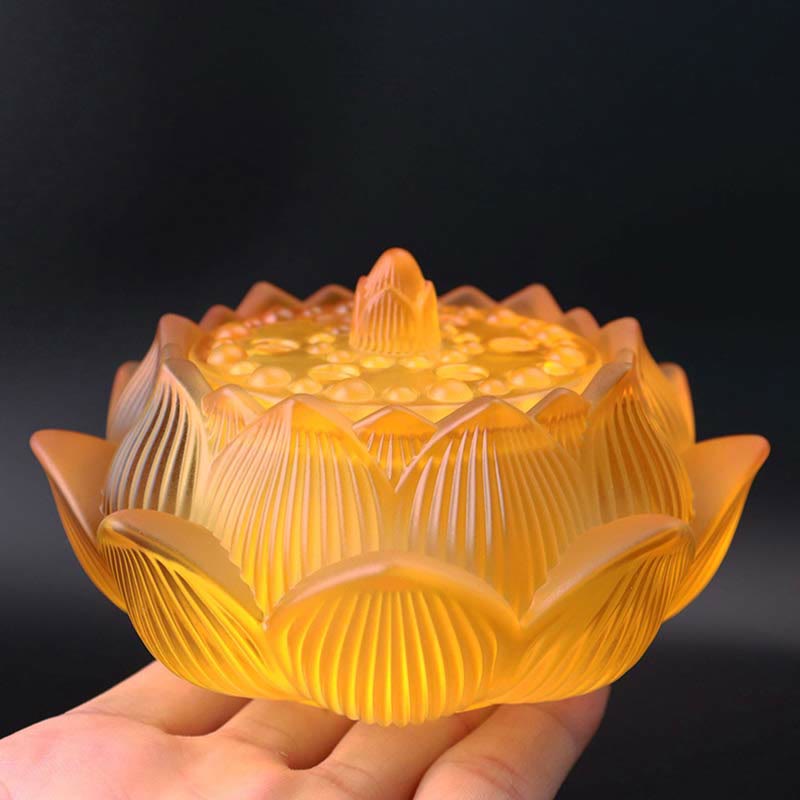 Quemador de incienso de meditación curativa de cristal Lotus Liuli