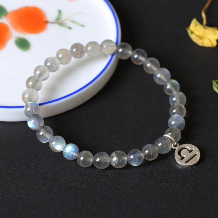 Pulsera con Encanto 12 Constelaciones del Zodíaco Piedra Lunar