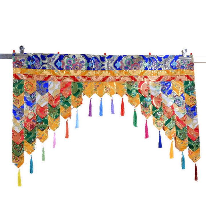 Cortina colgante tibetana de cinco colores, cortina de meditación curativa para altar de oración