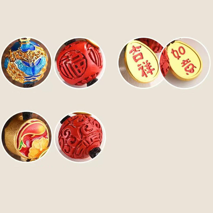 Llavero con dije de Ruyi con bendición del personaje Fu de Buddha Stones