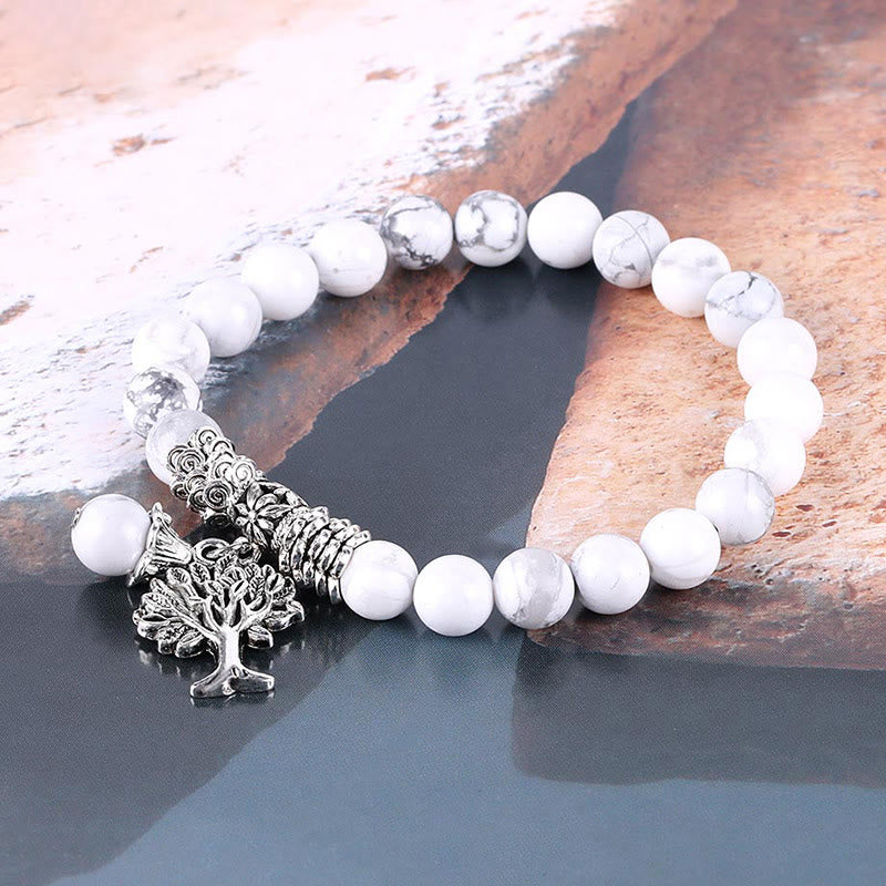 Pulsera elástica con amuleto de la suerte, árbol de la vida, Buddha Stones