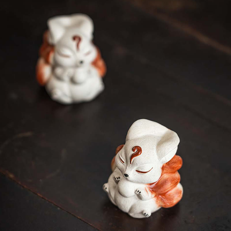 Mini Buddha Stones , arcilla morada, decoración de escritorio de la suerte