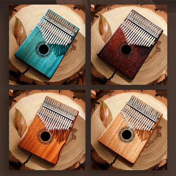 Buddha Stones Kalimba 17 teclas Piano de pulgar madera de caoba Acacia nogal Piano de dedo portátil