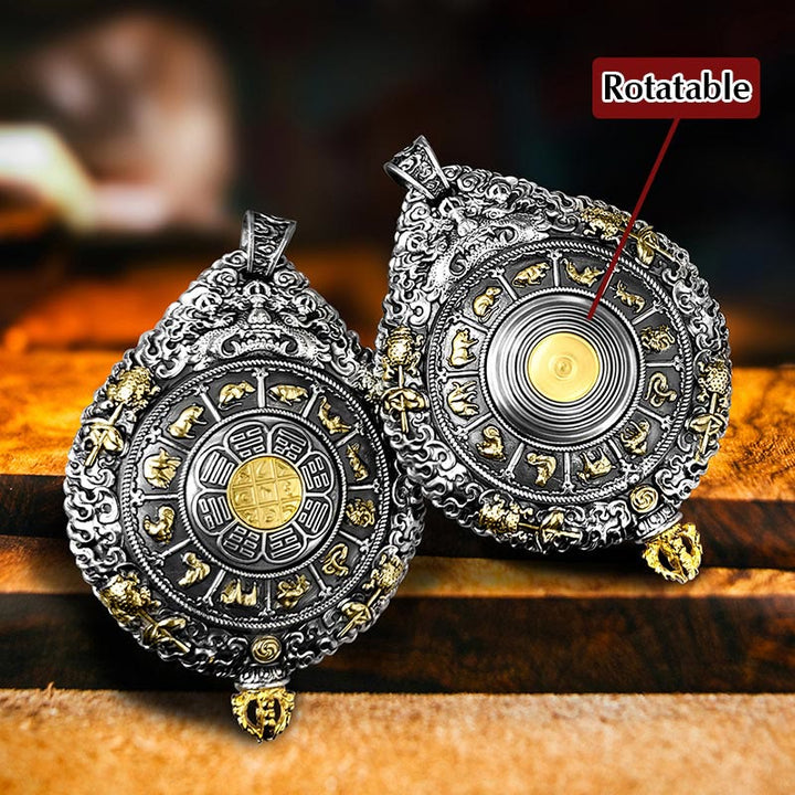 Buddha Stones del zodiaco chino, Buda Natal Thangka, nueve palacios, ocho diagramas, colgante de collar giratorio de riqueza - image 2