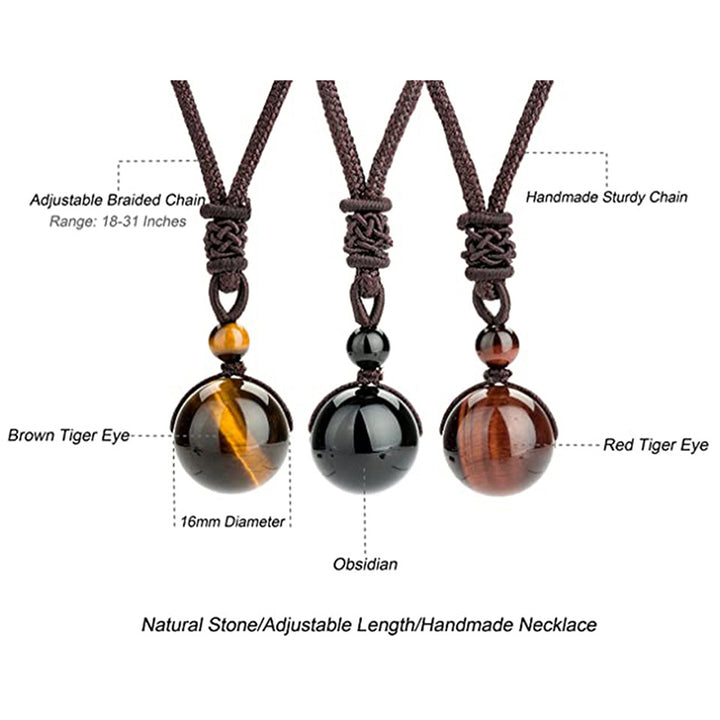 Juego de collar y pulsera de ojo de tigre tibetano con Buddha Stones